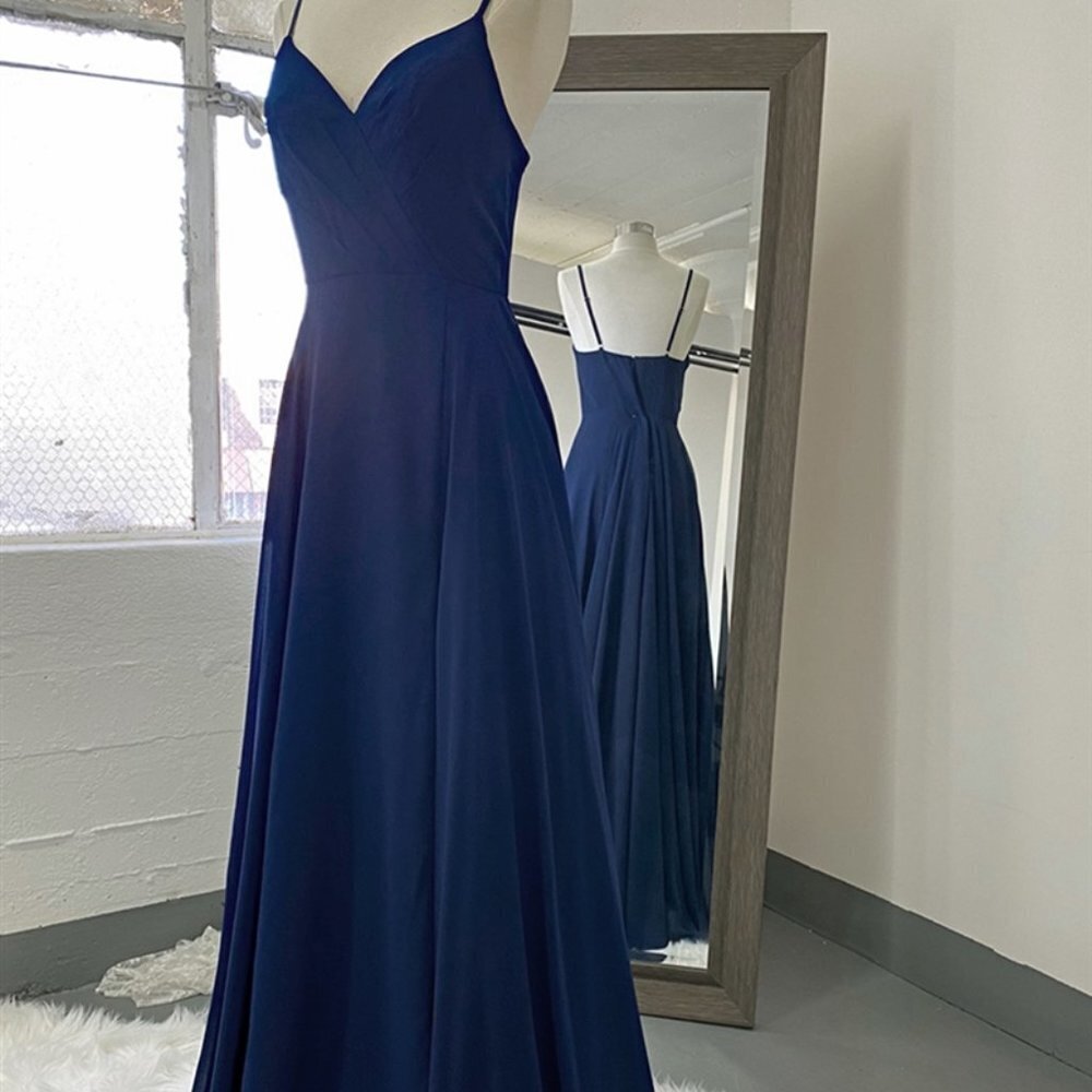 NAVY Evening Prom Party A-Line Dress AC 477 A-Line